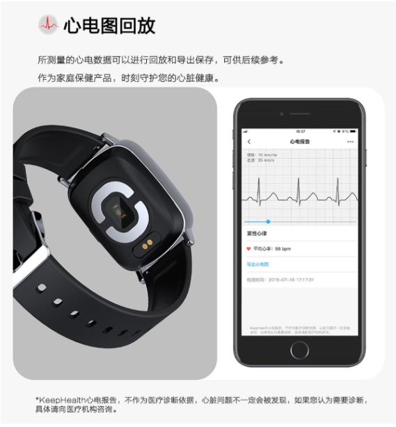 智能心电健康手表心率图